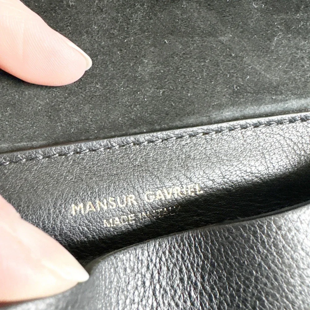 Mansur Gavriel Mini Lady‎ Bag Black Pebbled Leather Crossbody Handbag Italy